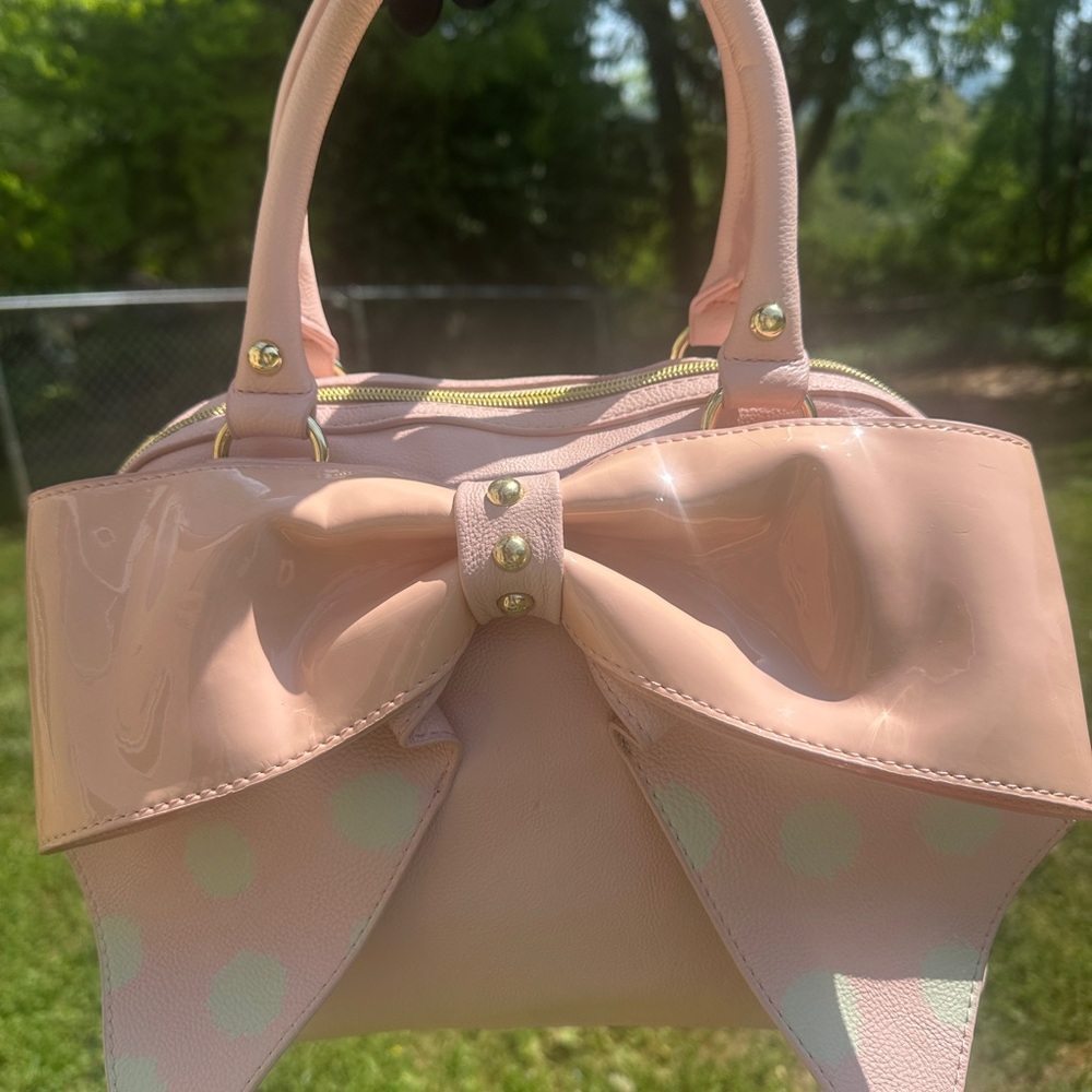 Betsey Johnson Pink Bow Mini Satchel